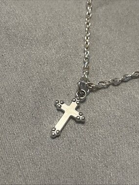 Classic Silver Cross Pendant Necklace